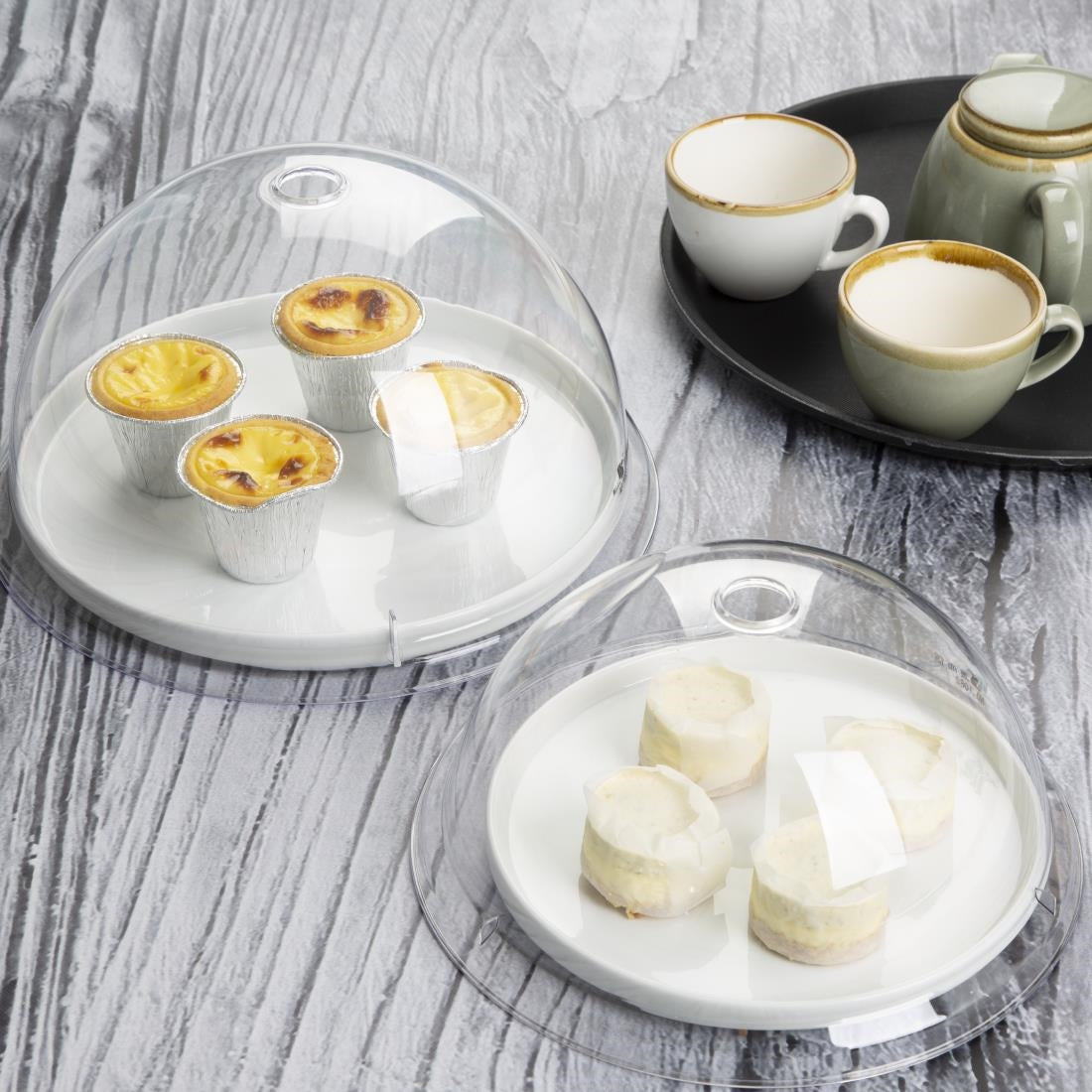 Olympia Kristallon Polycarbonate Domed Plate Cover Round 260mm - DP791 Plates Olympia