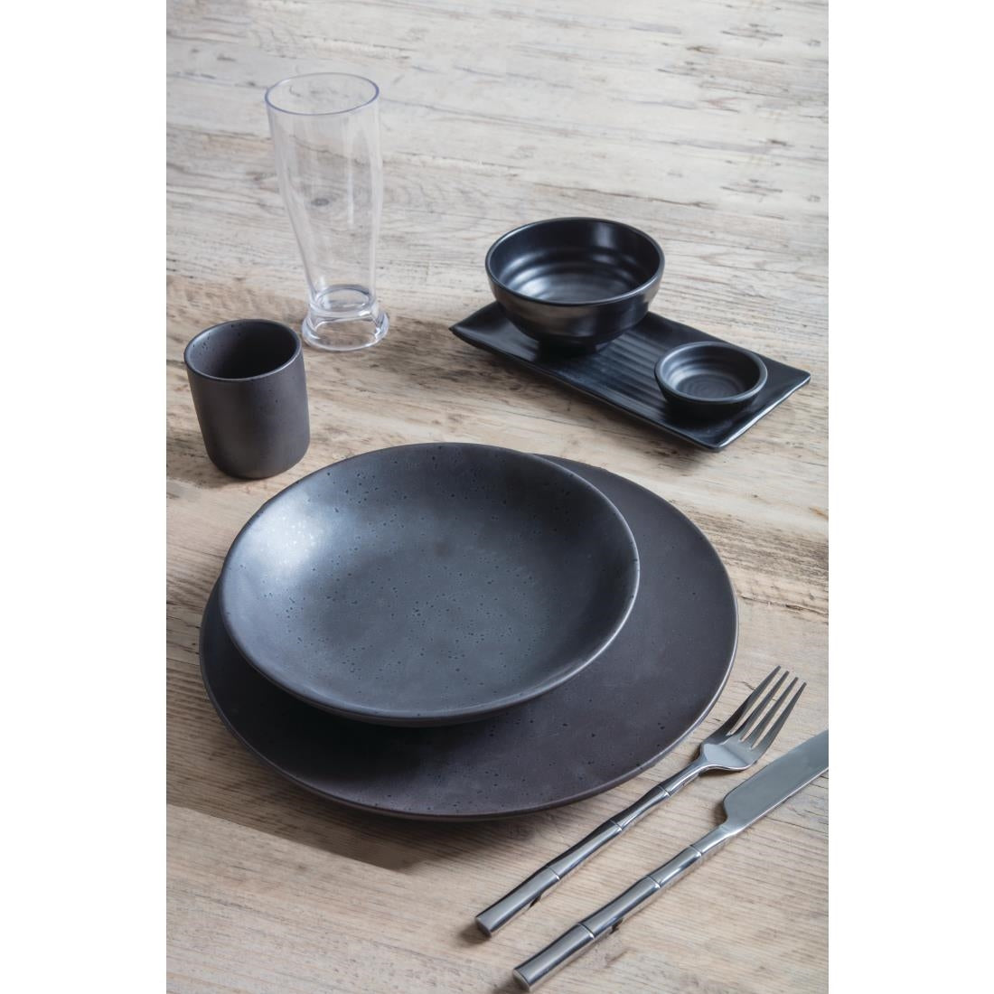 Olympia Fusion Round Black Coupe Plate 270mm (Pack of 4) - DR088 Plates Olympia