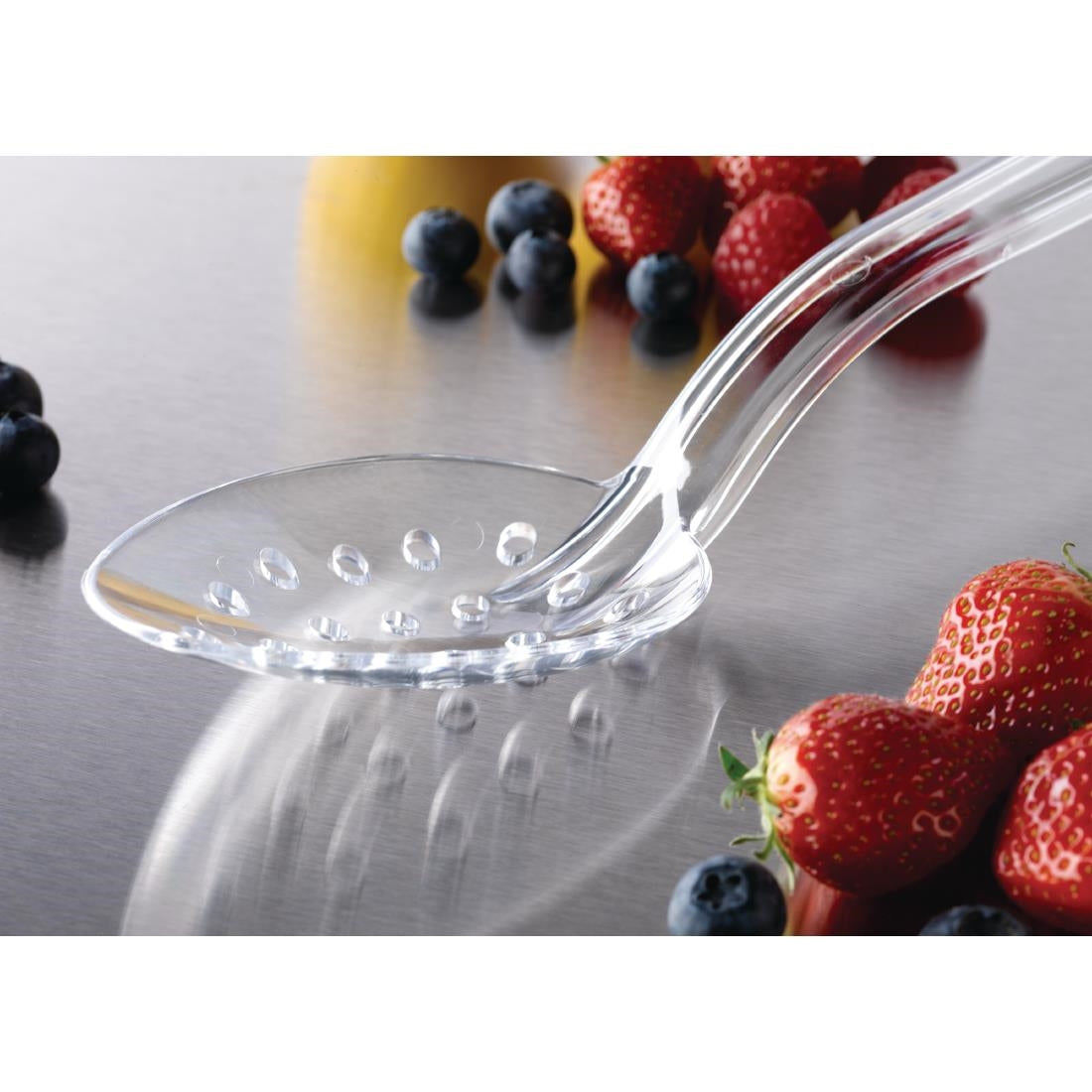 Matfer Bourgeat Exoglass Perforated Serving Spoon Clear 13" - DR198 Matfer Bourgeat