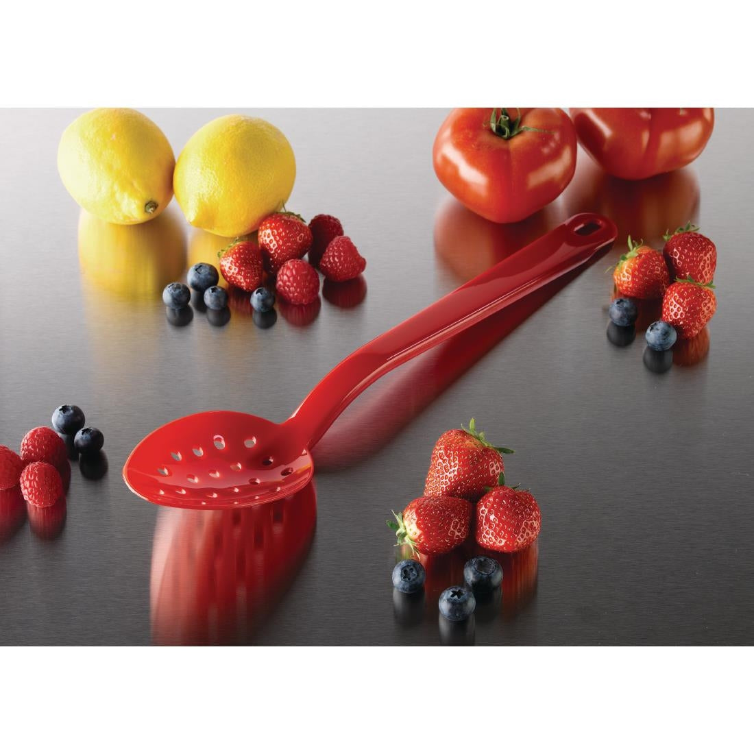 Matfer Bourgeat Exoglass Perforated Serving Spoon Red 13" - DR199 Matfer Bourgeat