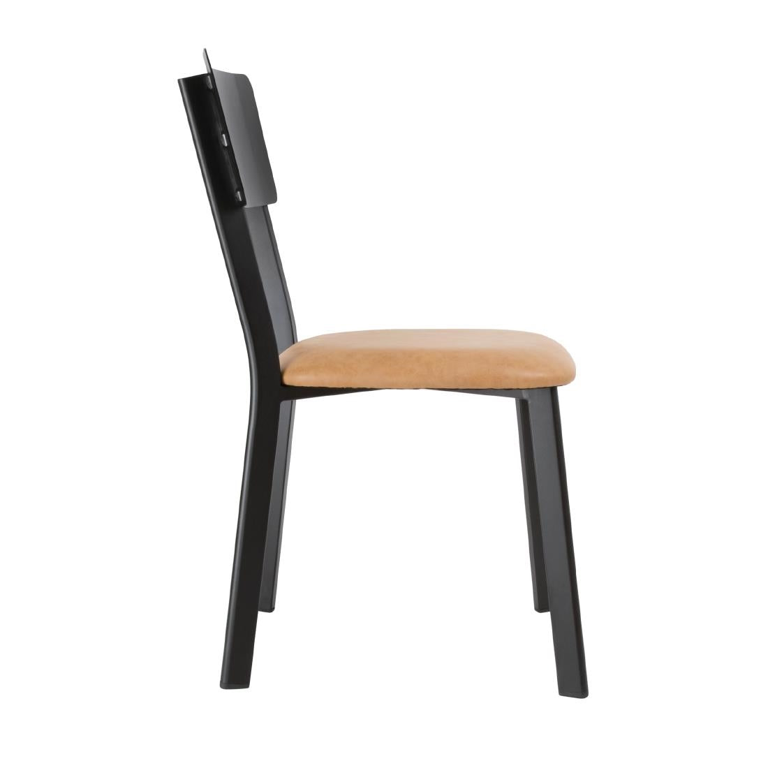 Bolero Metal & PU Side Chair Vintage Camel (Pack 4) - DR300 Metal Dining Chairs Bolero