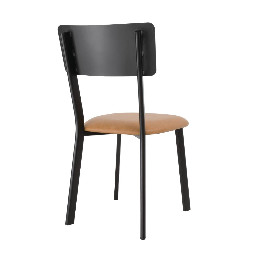 Bolero Metal & PU Side Chair Vintage Camel (Pack 4) - DR300 Metal Dining Chairs Bolero