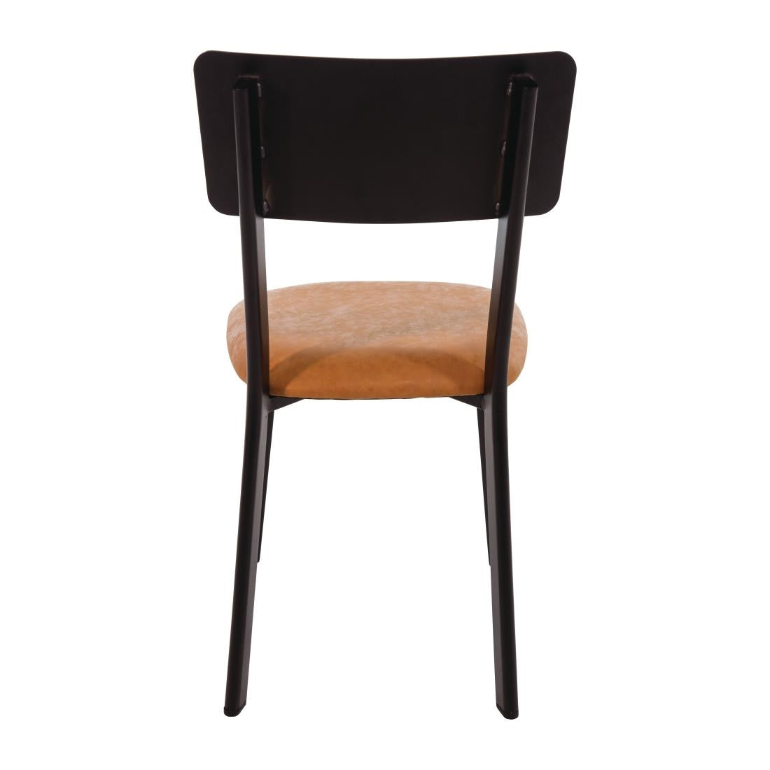 Bolero Metal & PU Side Chair Vintage Camel (Pack 4) - DR300 Metal Dining Chairs Bolero