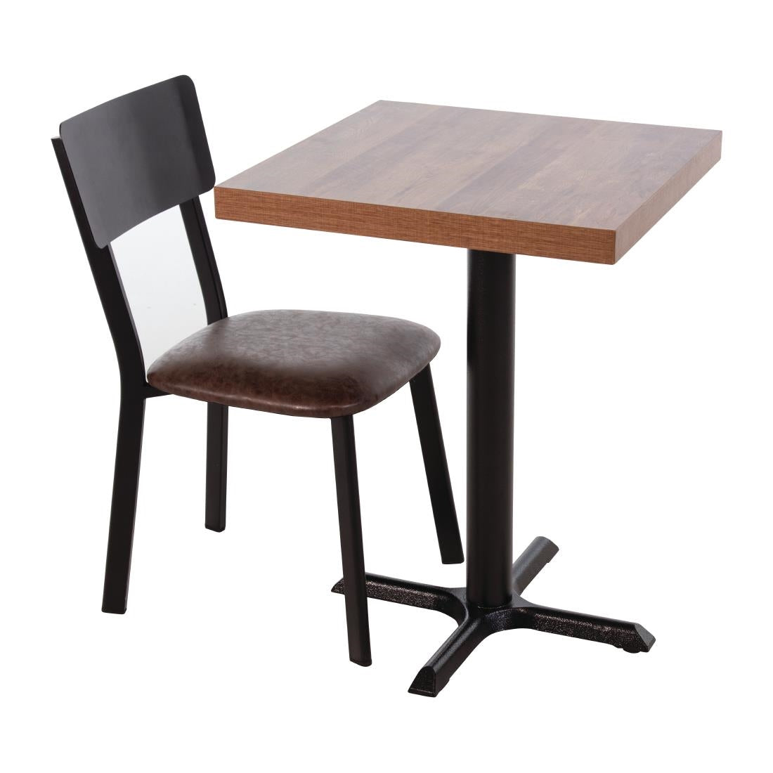 Bolero Metal & PU Side Chairs Vintage Mocha (Pack 4) - DR301 Metal Dining Chairs Bolero