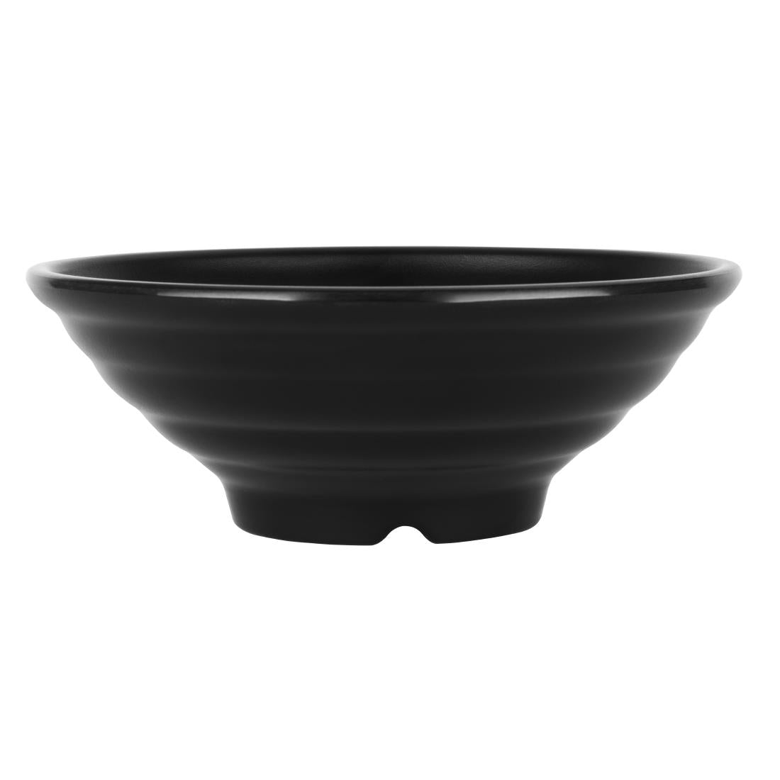 Olympia Kristallon Fusion Melamine Large Bowls Black 225mm (Pack of 4) - DR512 Bowls Olympia