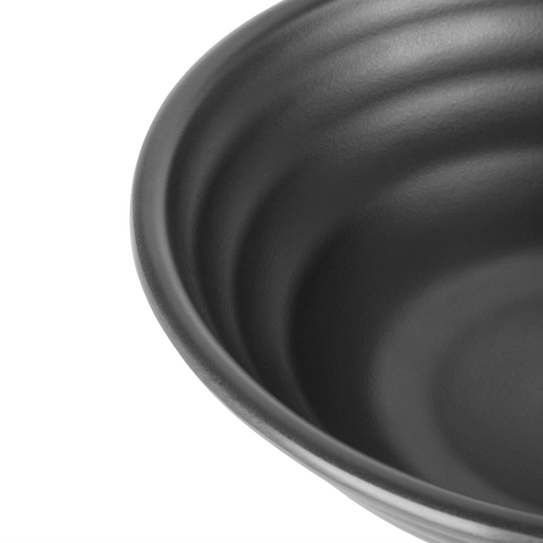 Olympia Kristallon Fusion Melamine Large Bowls Black 225mm (Pack of 4) - DR512 Bowls Olympia