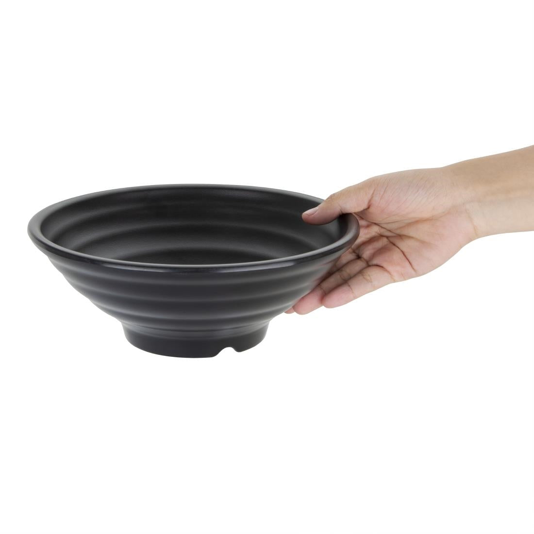 Olympia Kristallon Fusion Melamine Large Bowls Black 225mm (Pack of 4) - DR512 Bowls Olympia