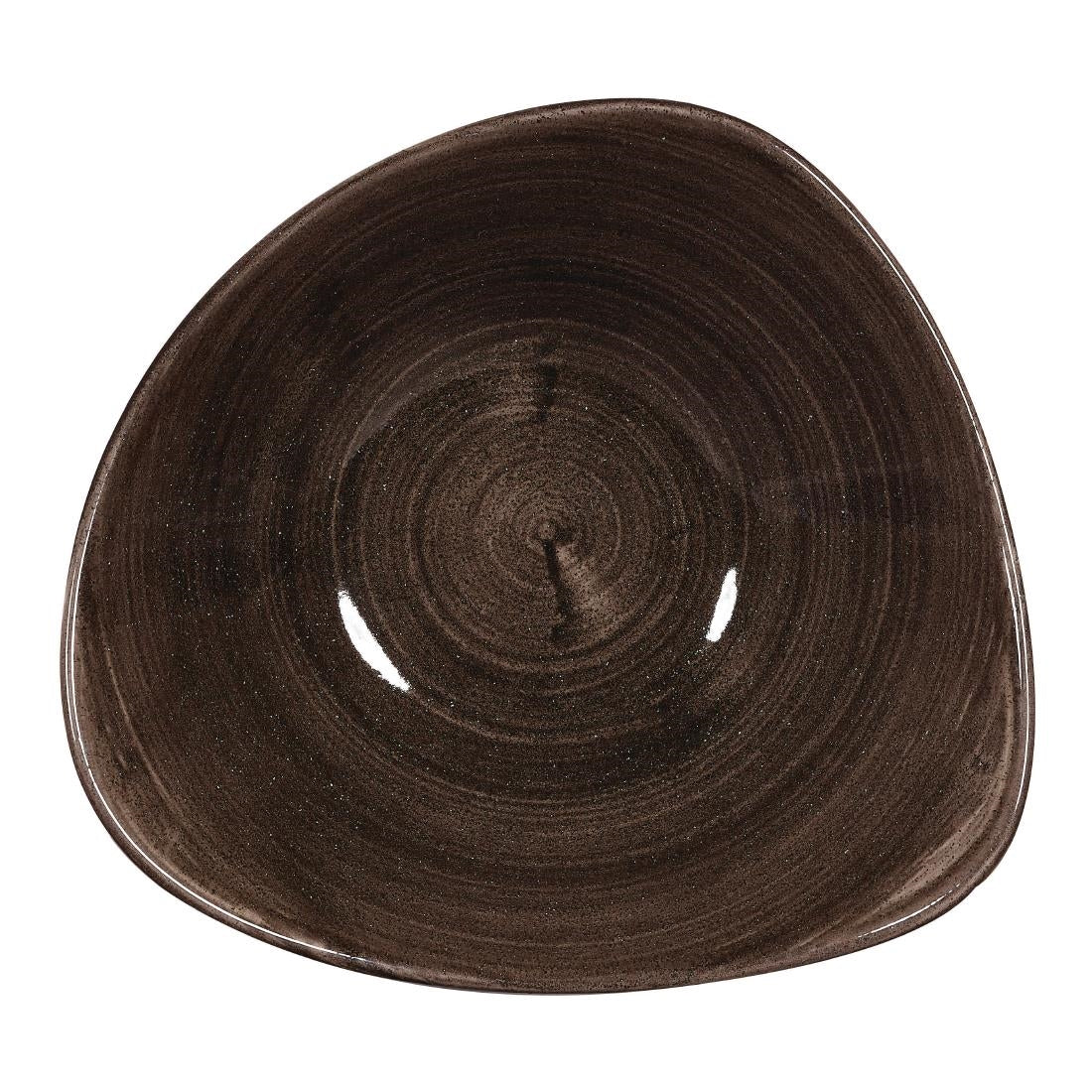 Churchill Stonecast Patina Triangular Bowls Black 235mm (Pack of 12) - DR656 Bowls Churchill