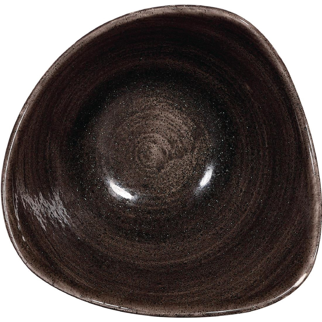 Churchill Stonecast Patina Triangular Bowls Black 153mm (Pack of 12) - DR657 Bowls Churchill