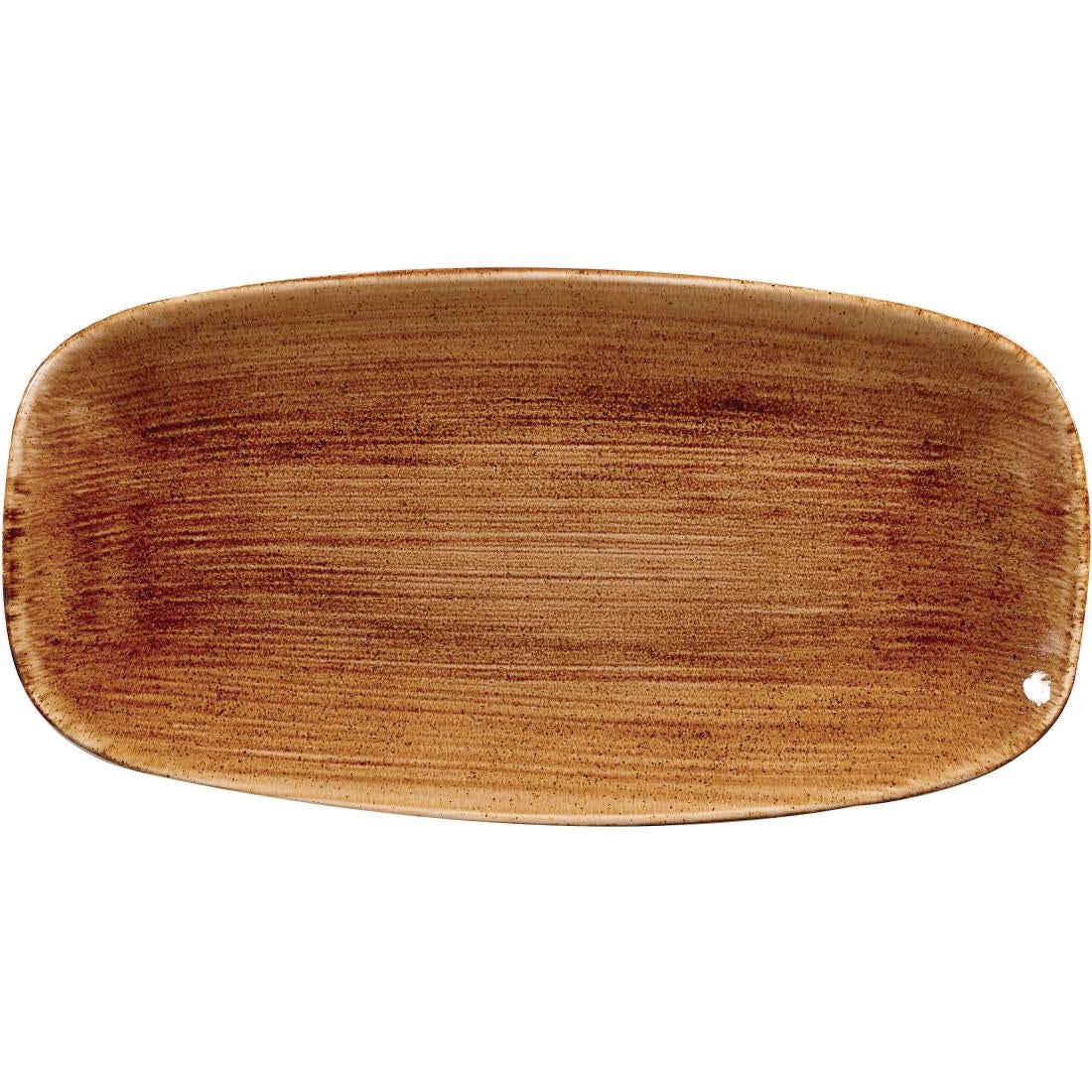 Churchill Stonecast Patina Rectangular Plates Vintage Copper 355mm (Pack of 6) - DR669 Plates Churchill