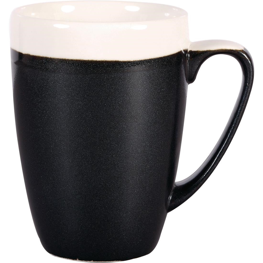 Churchill Monochrome Profile Mug Onyx Black 340ml (Pack of 12) - DR687 Churchill Super Vitrified Churchill