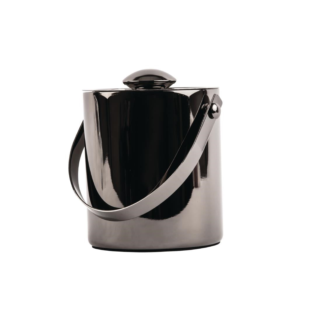 Olympia Double Walled Ice Bucket with Lid 1Ltr Gunmetal - DR742 Olympia