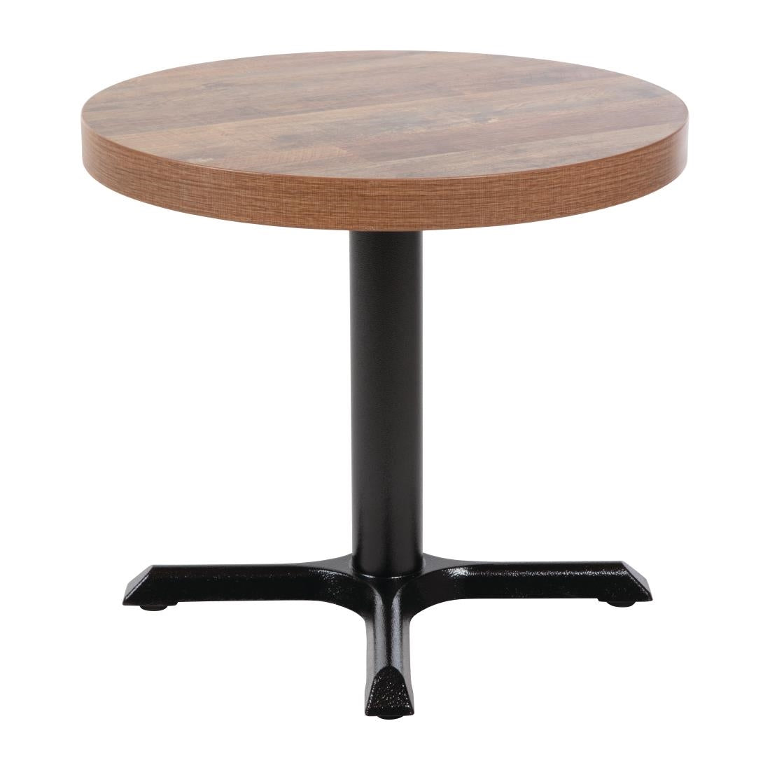 Bolero Pre-Drilled Round Table Top Urban Dark 600mm - DR822 Wood Effect Table Tops Bolero