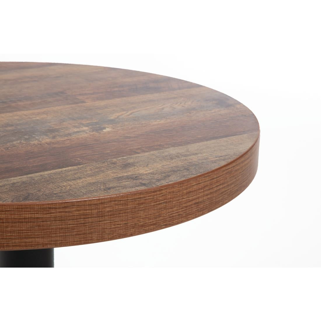 Bolero Pre-Drilled Round Table Top Urban Dark 600mm - DR822 Wood Effect Table Tops Bolero