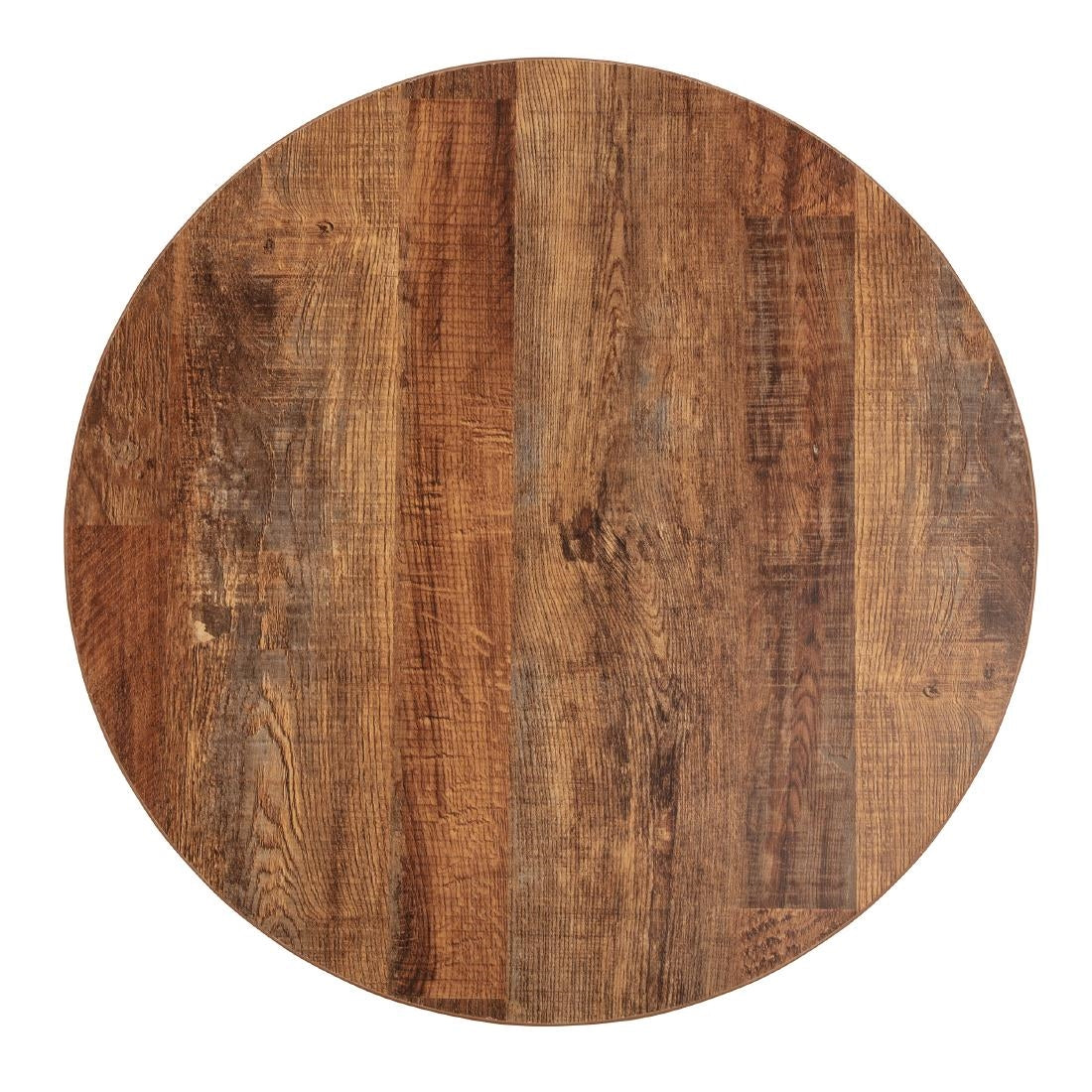 Bolero Pre-Drilled Round Table Top Urban Dark 600mm - DR822 Wood Effect Table Tops Bolero