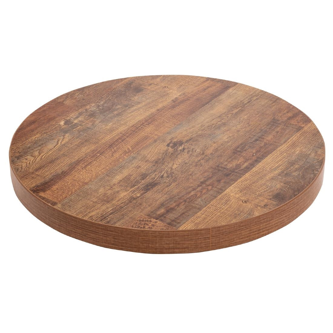 Bolero Pre-Drilled Round Table Top Urban Dark 600mm - DR822 Wood Effect Table Tops Bolero