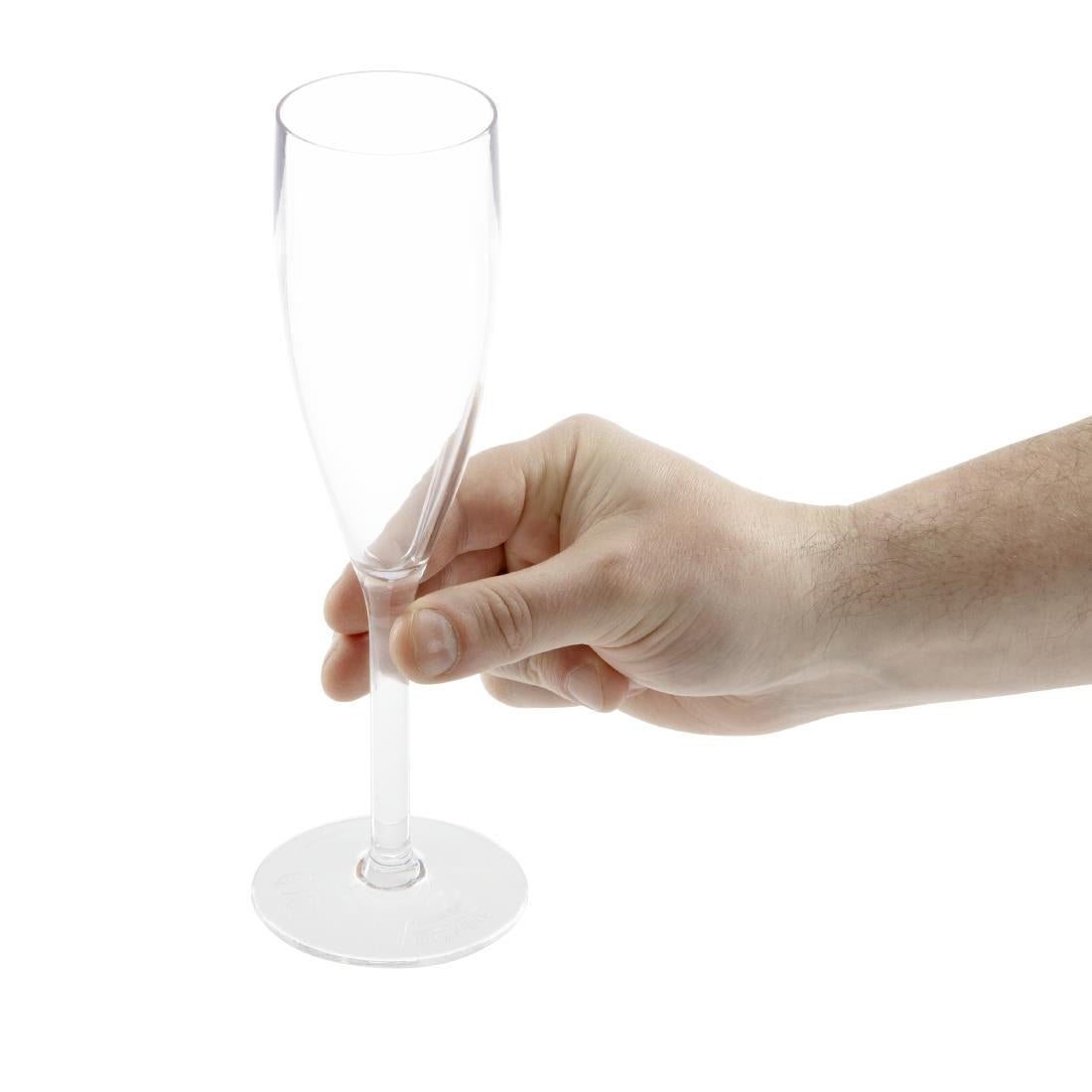Olympia Kristallon Polycarbonate Champagne Flutes 210ml (Pack of 12) - DS133 Plastic Drinkware Olympia