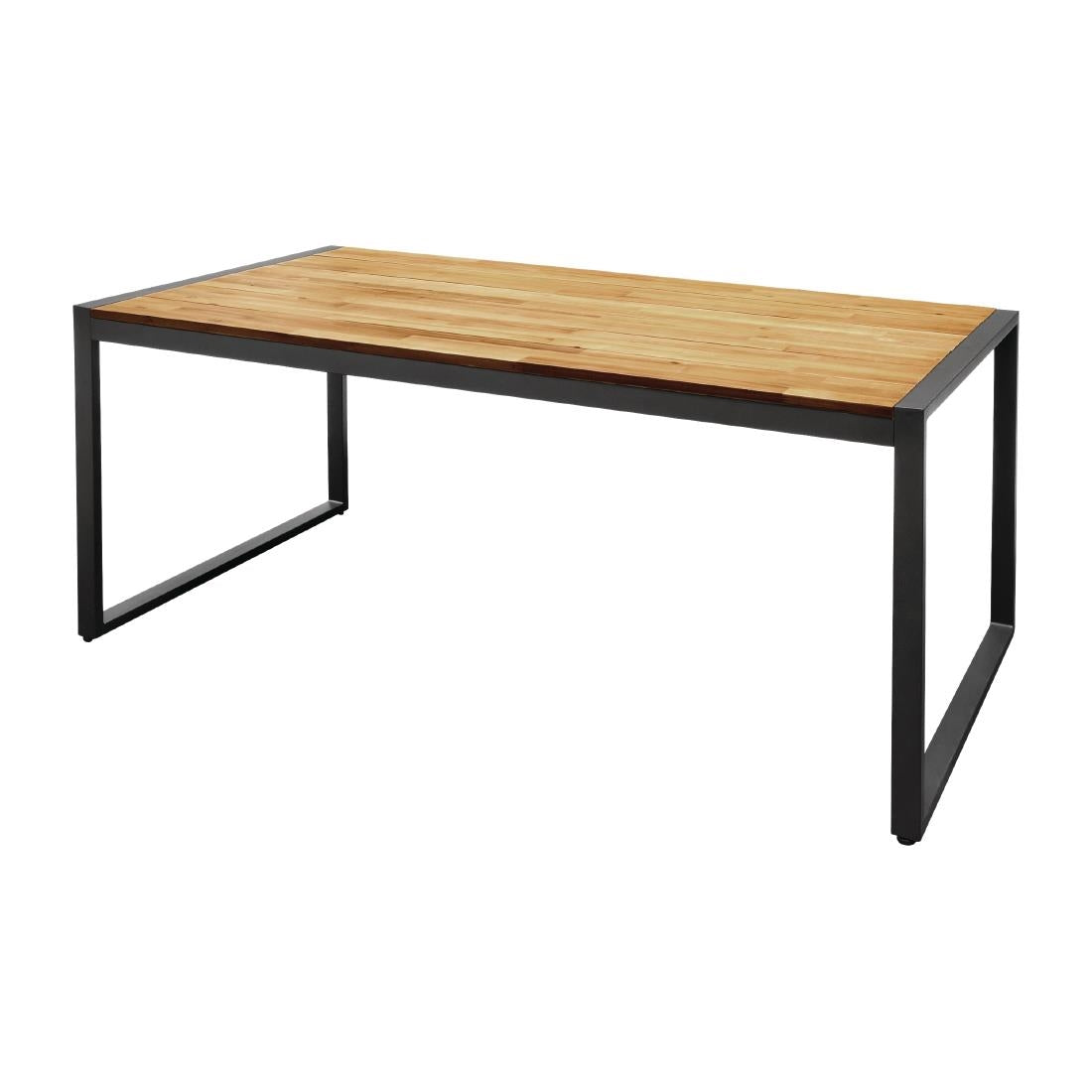 Bolero Acacia Wood and Steel Rectangular Industrial Table 1800mm - DS157 Steel Tables Bolero