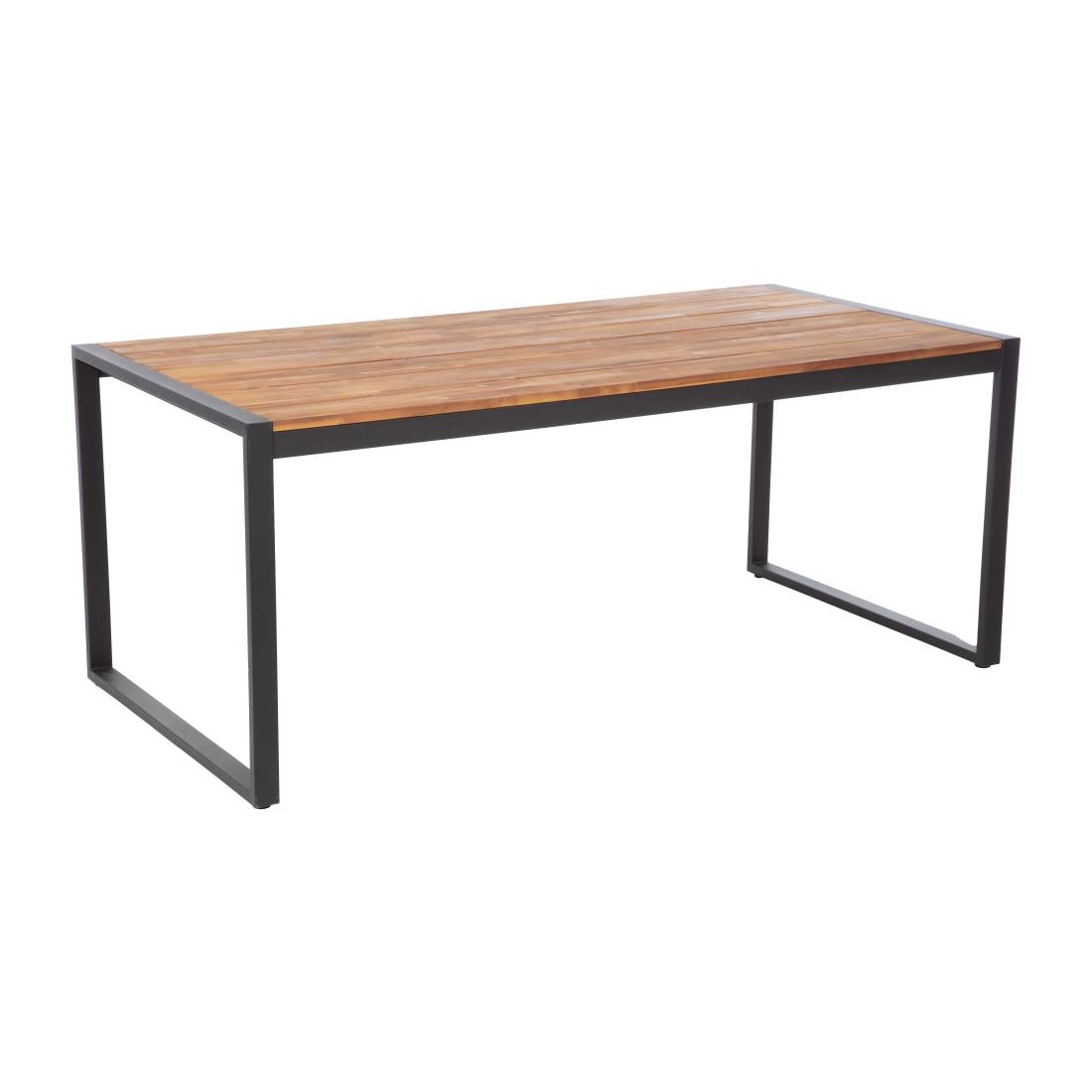 Bolero Acacia Wood and Steel Rectangular Industrial Table 1800mm - DS157 Steel Tables Bolero