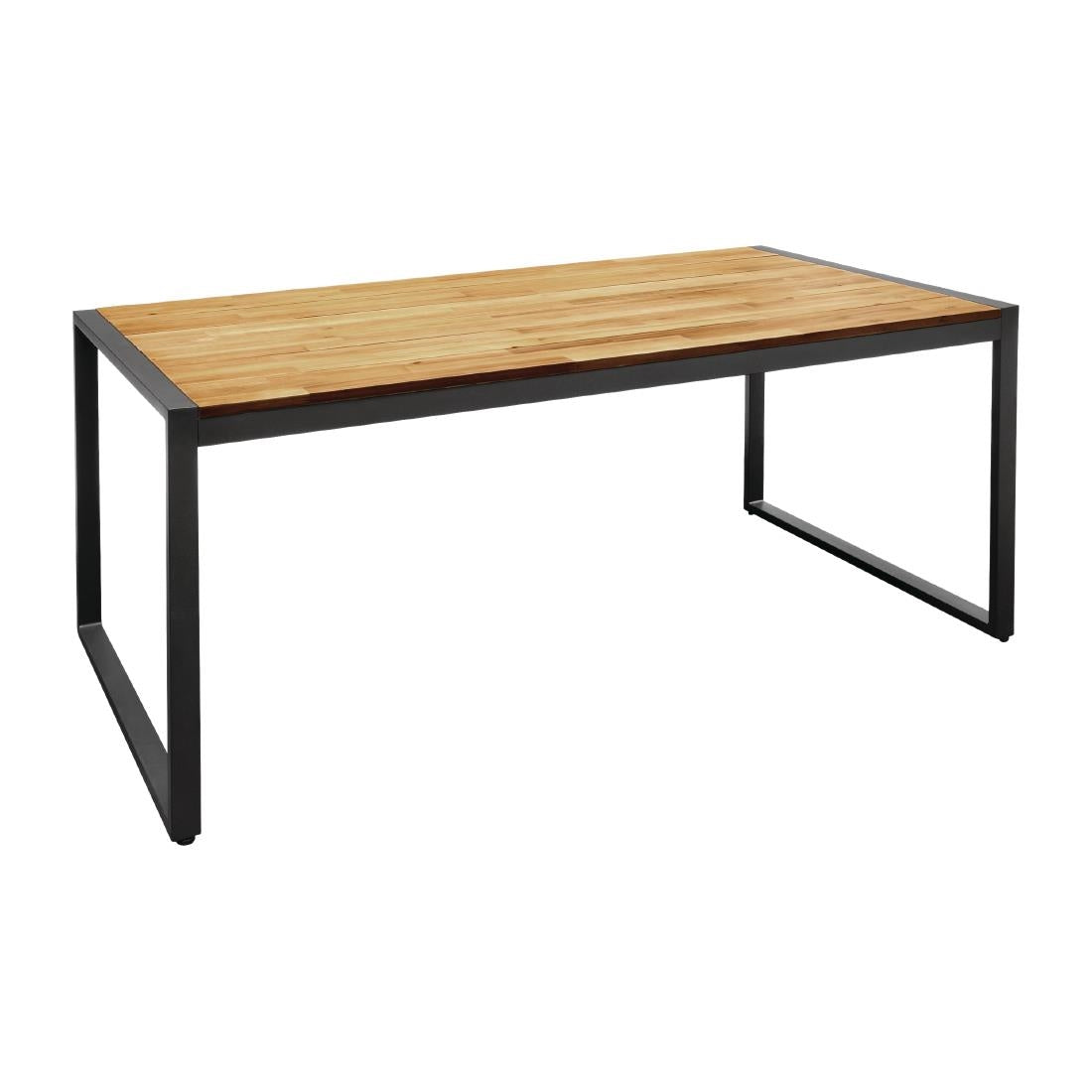 Bolero Acacia Wood and Steel Rectangular Industrial Table 1800mm - DS157 Steel Tables Bolero