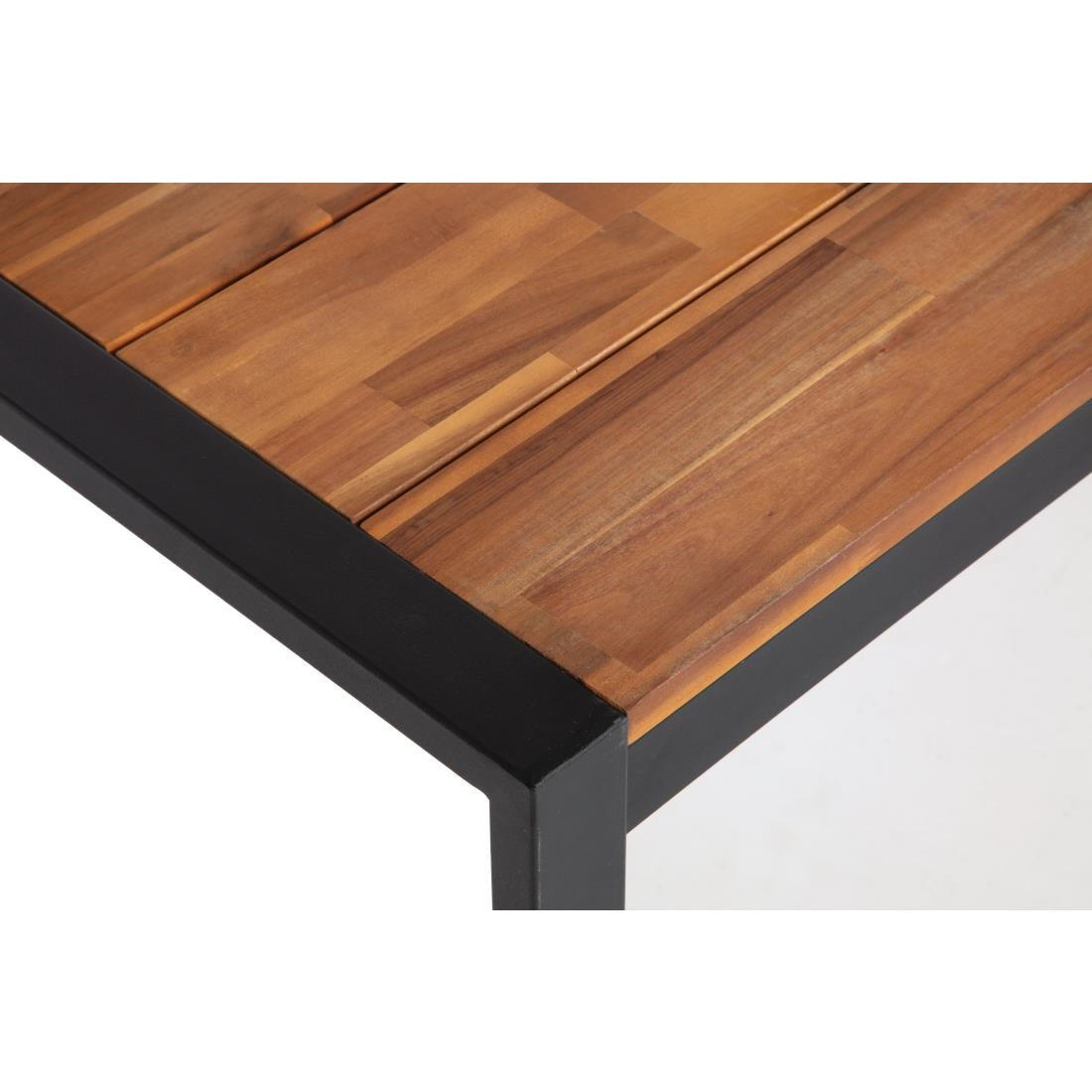 Bolero Acacia Wood and Steel Rectangular Industrial Table 1800mm - DS157 Steel Tables Bolero
