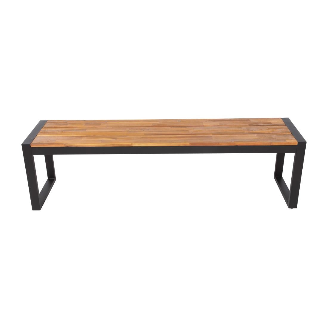 Bolero Acacia Wood and Steel Industrial Benches 1600mm (Pack of 2) - DS158 Benches Bolero