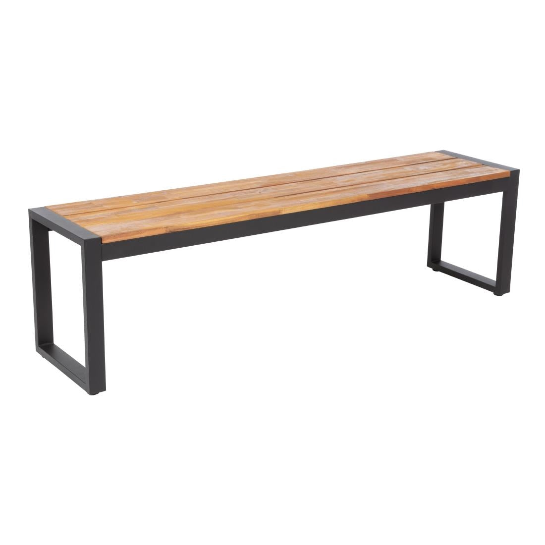 Bolero Acacia Wood and Steel Industrial Benches 1600mm (Pack of 2) - DS158 Benches Bolero
