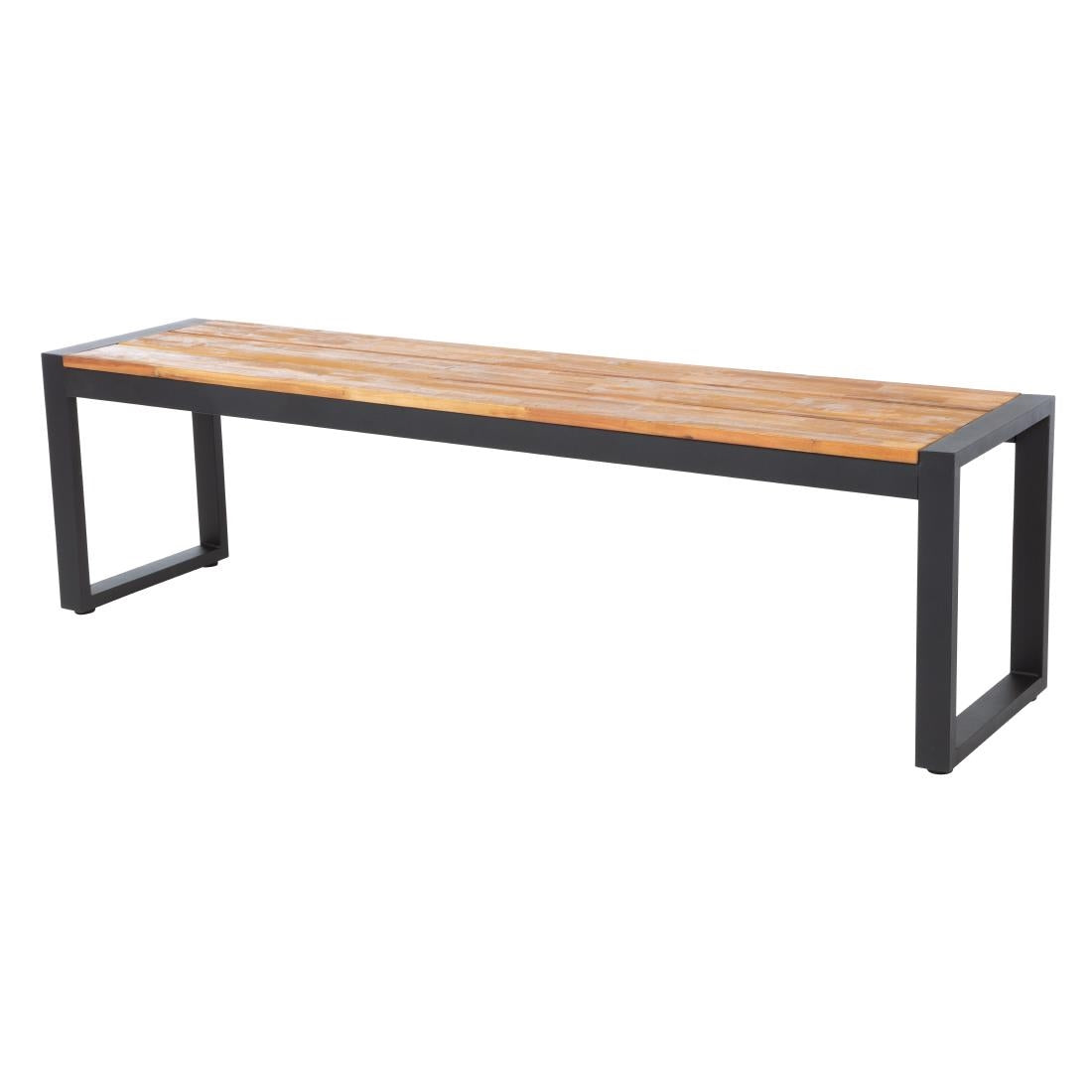 Bolero Acacia Wood and Steel Industrial Benches 1600mm (Pack of 2) - DS158 Benches Bolero