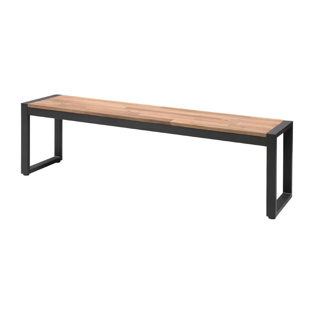 Bolero Acacia Wood and Steel Industrial Benches 1600mm (Pack of 2) - DS158 Benches Bolero