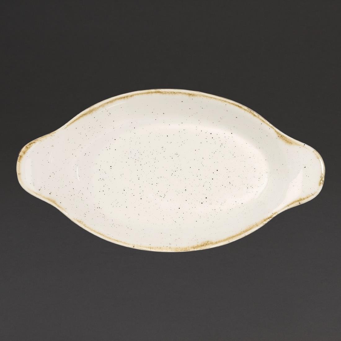 Churchill Stonecast Oval Eared Dishes Barley White 205mm (Pack of 6) - DS491 Churchill Super Vitrified Churchill