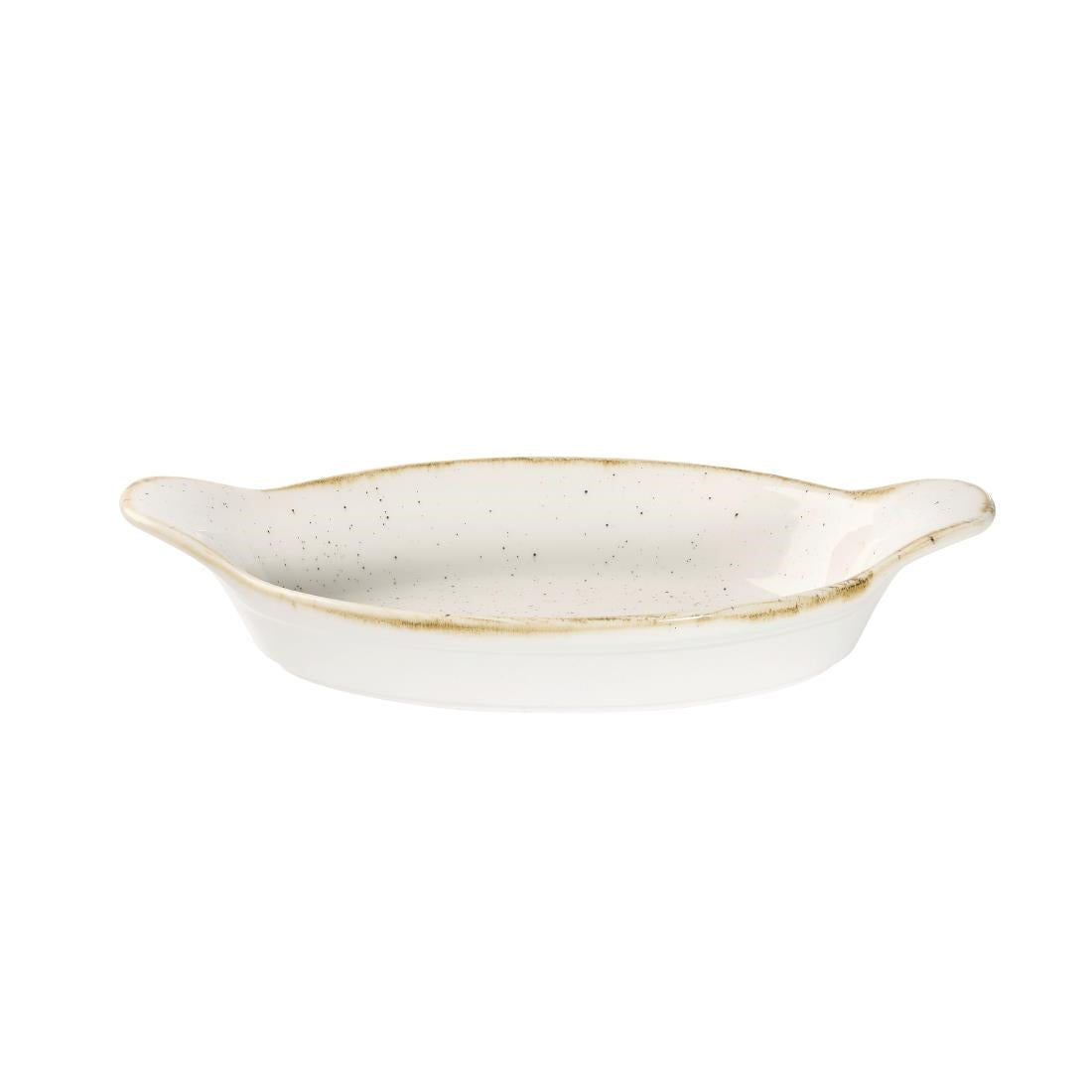 Churchill Stonecast Oval Eared Dishes Barley White 232mm (Pack of 6) - DS490 Churchill Super Vitrified Churchill
