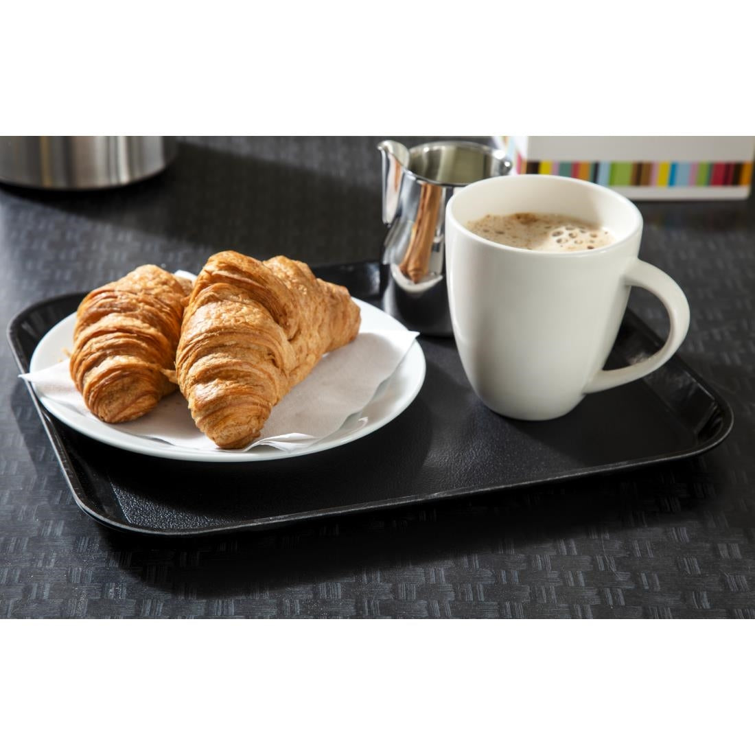 Cambro EpicTread Fibreglass Rectangular Non-Slip Tray Black 350mm - DS516 Cambro