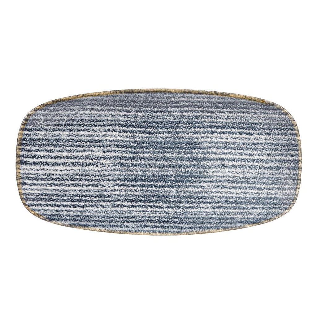 Churchill Studio Prints Homespun Rectangular Plates Slate Blue 298mm - DS526 Plates Churchill