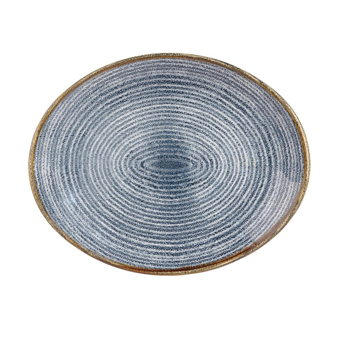 Churchill Studio Prints Homespun Oval Coupe Plates Slate Blue 317mm (Pack of 12) - DS527 Plates Churchill