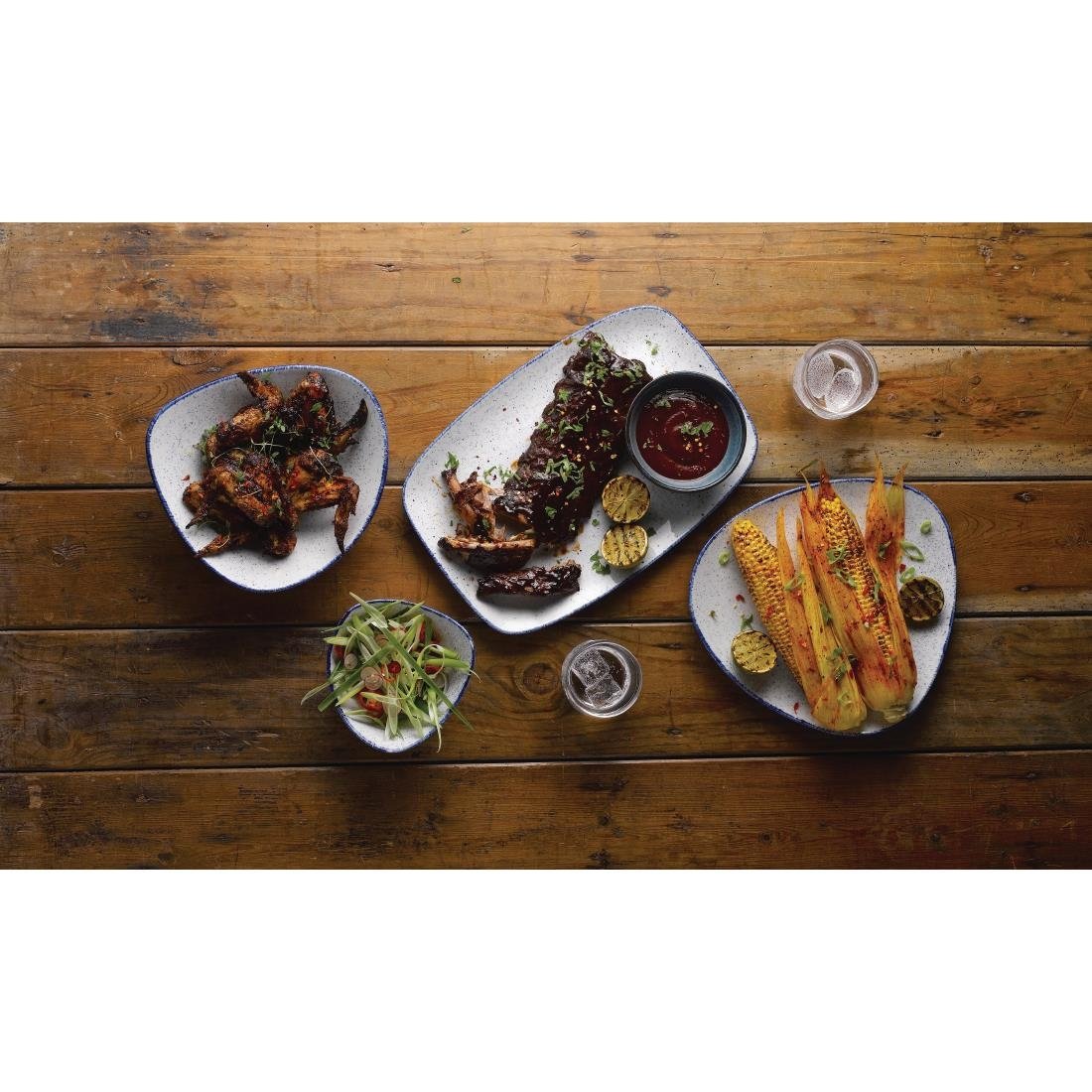 Churchill Stonecast Hints Triangle Bowls Indigo Blue 150mm (Pack of 12) - DS584 Bowls Churchill