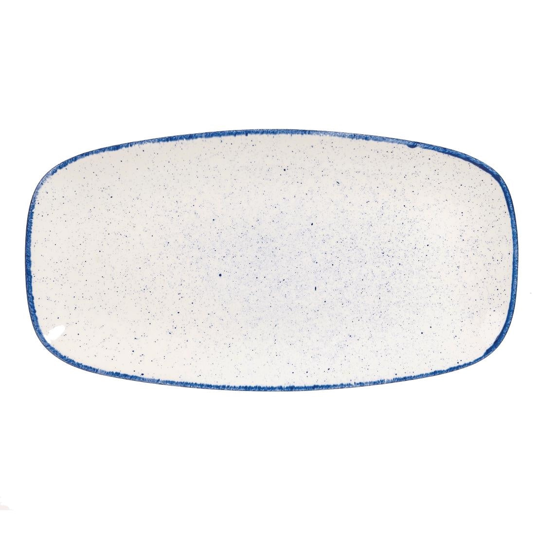 Churchill Stonecast Hints Oblong Plates Indigo Blue 355mm (Pack of 6) - DS585 Plates Churchill