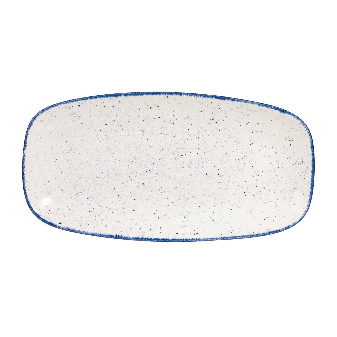 Churchill Stonecast Hints Rectangular Plates Indigo Blue 298mm (Pack of 12) - DS587 Plates Churchill
