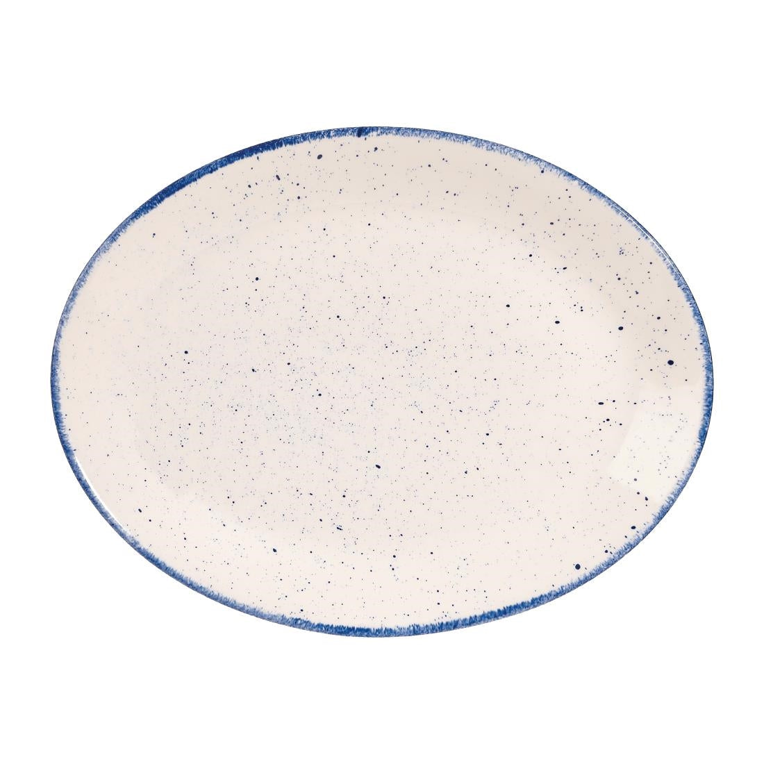 Churchill Stonecast Hints Oval Plates Indigo Blue 305mm (Pack of 12) - DS588 Plates Churchill