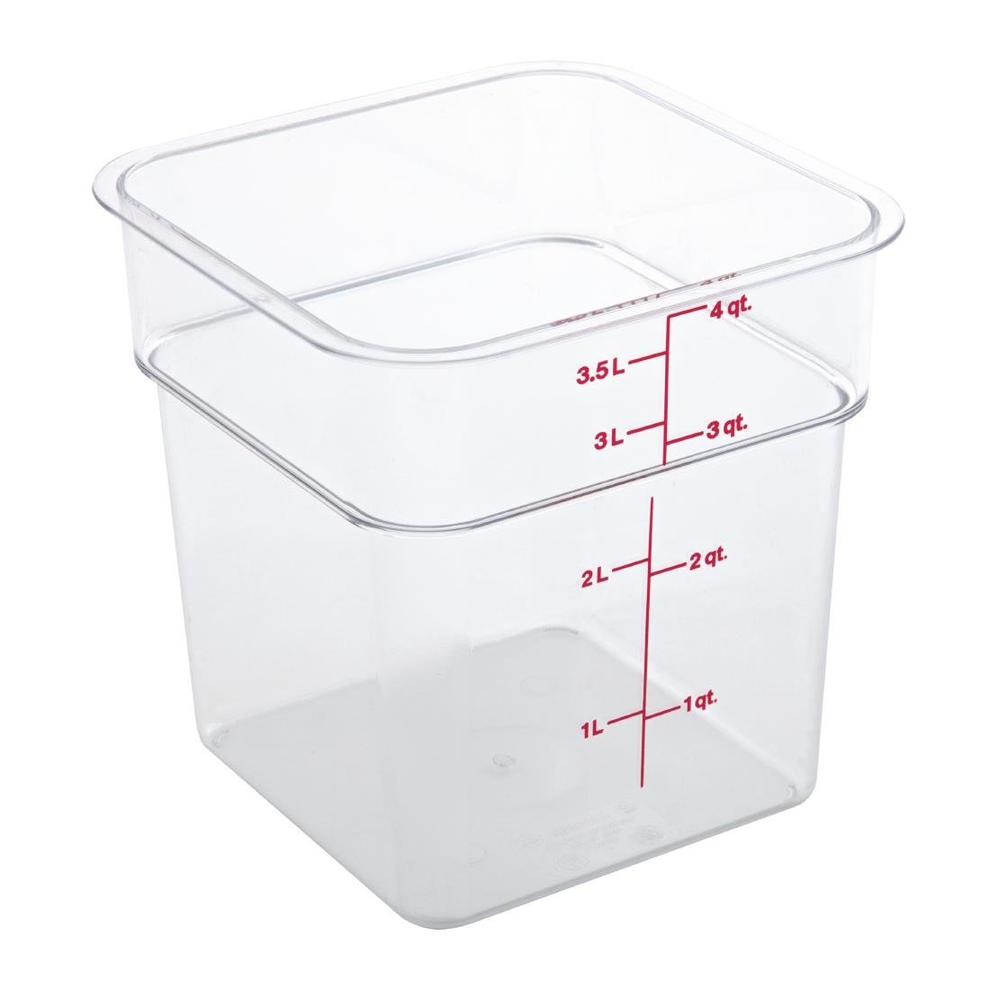 Cambro Square Polycarbonate Food Storage Container 3.8 Ltr (Pack of 6) - DT196 Cambro