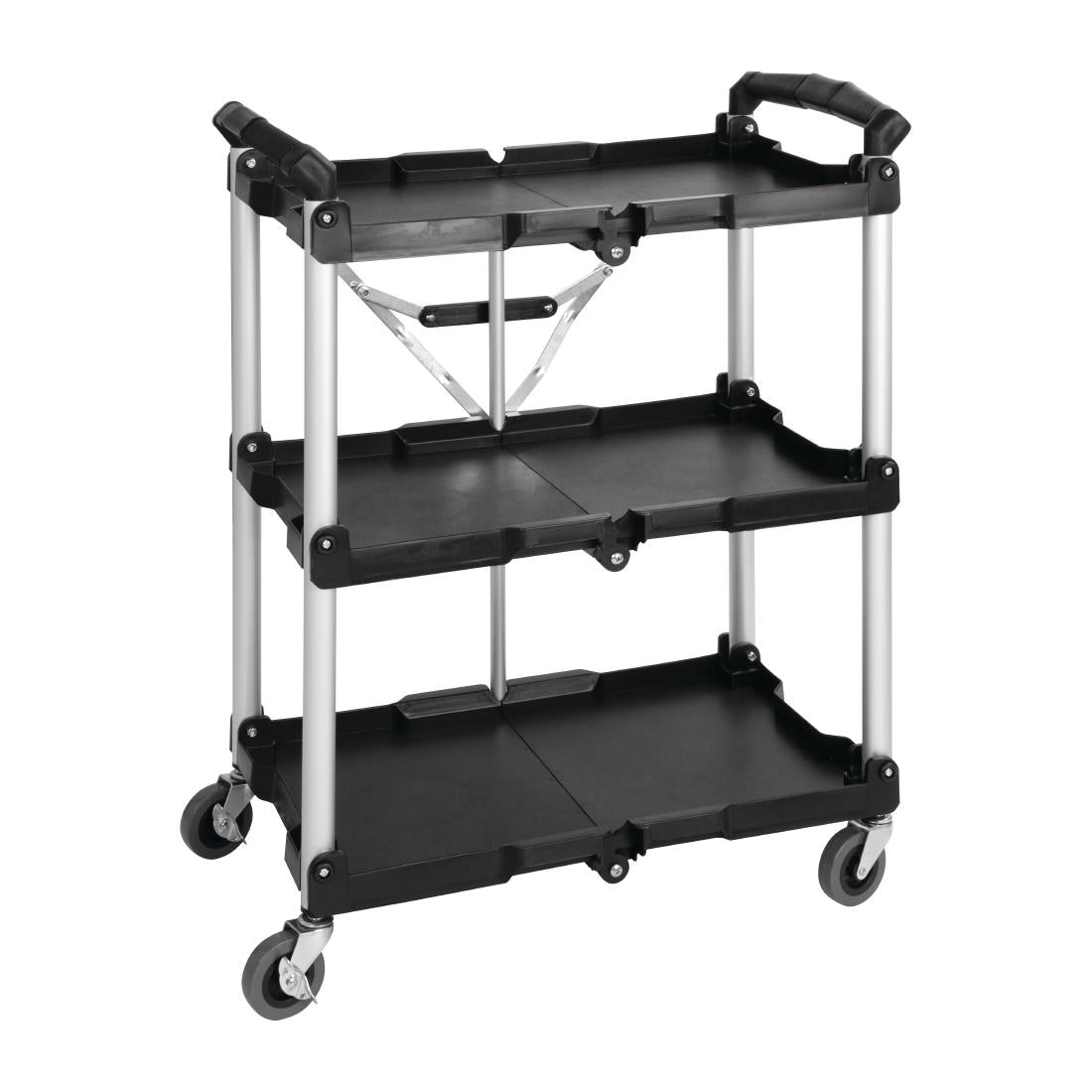 Vogue 3 Tier PP Folding Trolley Black - DT429 Vogue