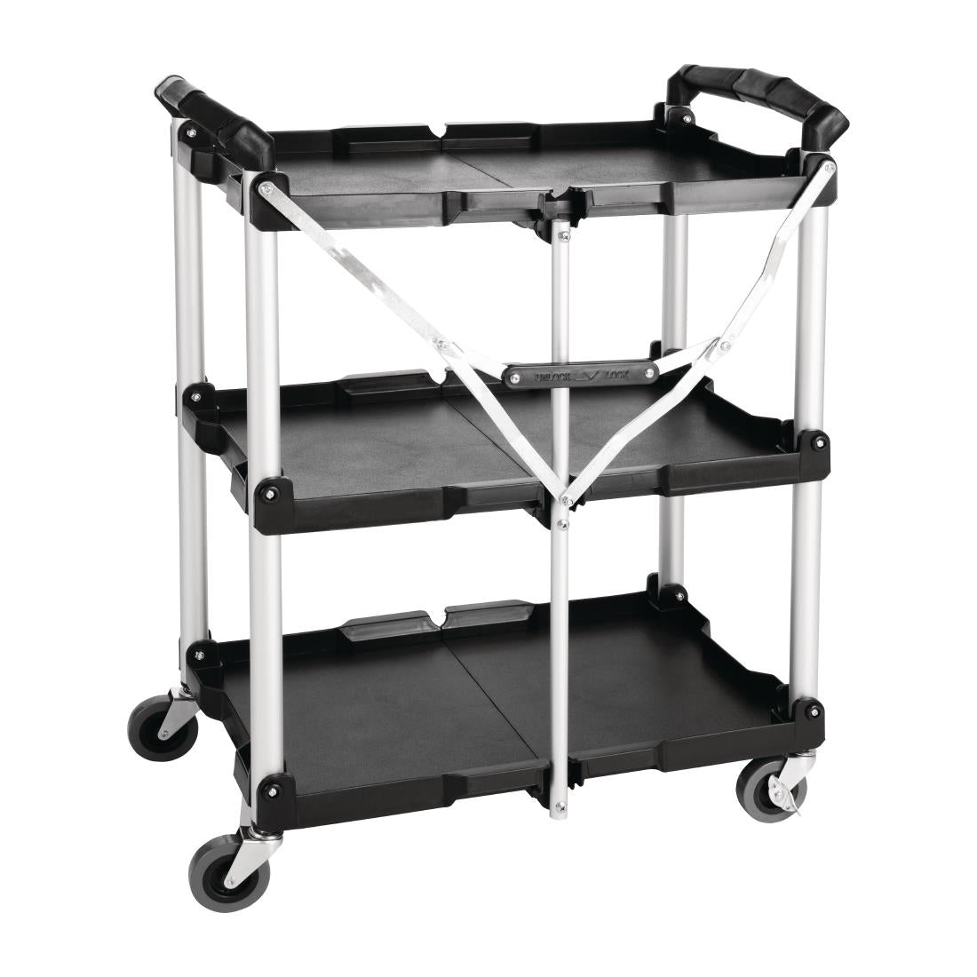 Vogue 3 Tier PP Folding Trolley Black - DT429 Vogue