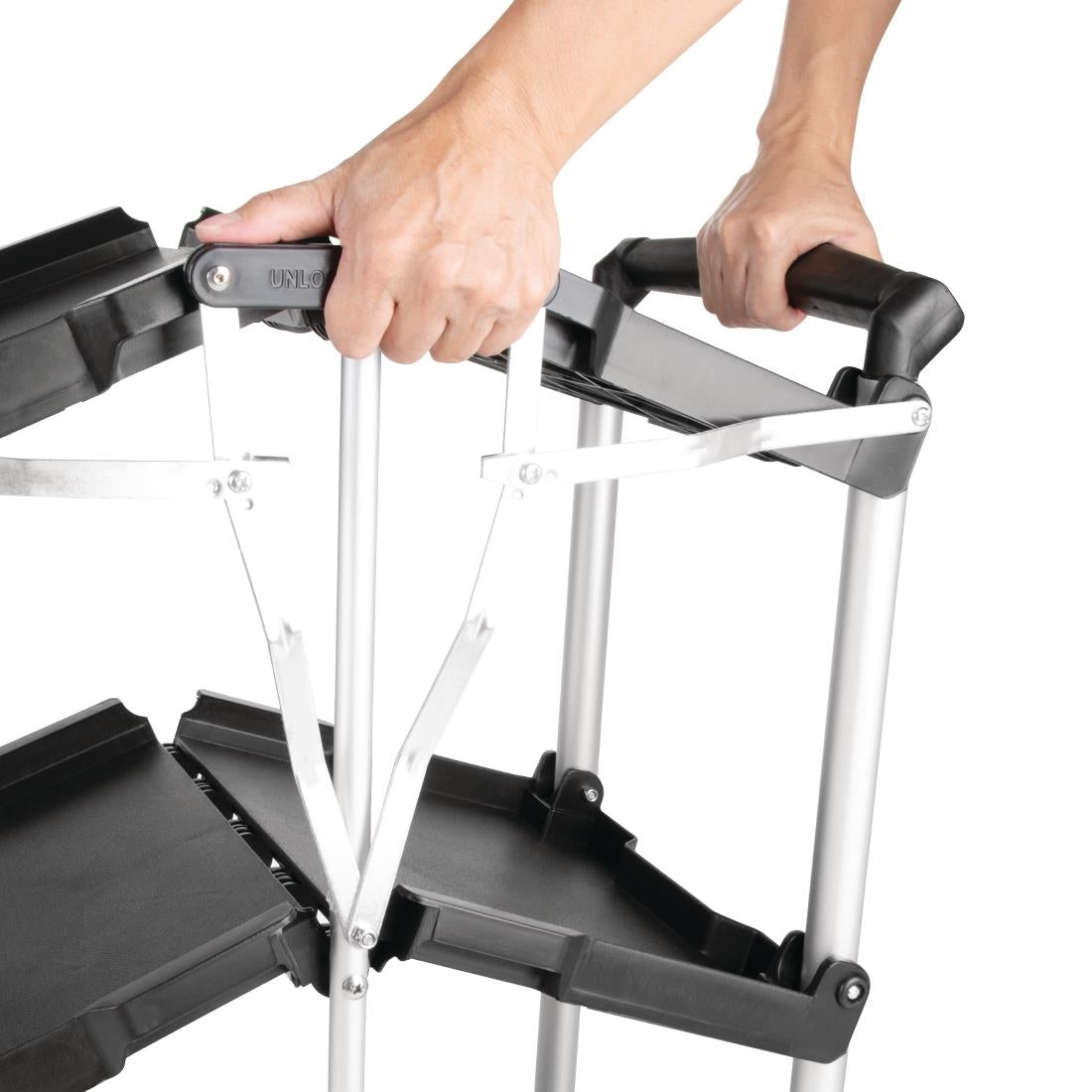 Vogue 3 Tier PP Folding Trolley Black - DT429 Vogue