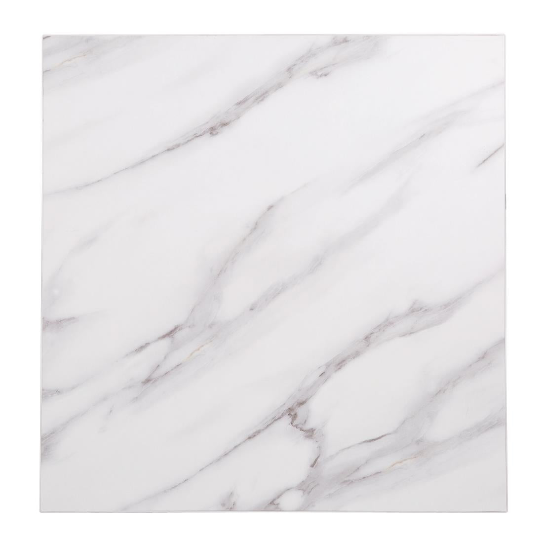 Bolero Pre-Drilled Square Table Top Marble Effect 600mm - DT444 Stone Effect Table Tops Bolero