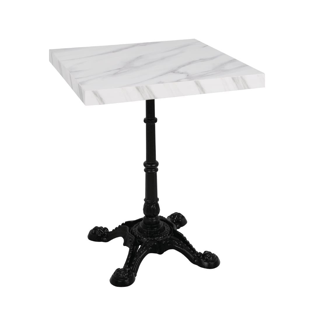 Bolero Pre-Drilled Square Table Top Marble Effect 600mm - DT444 Stone Effect Table Tops Bolero