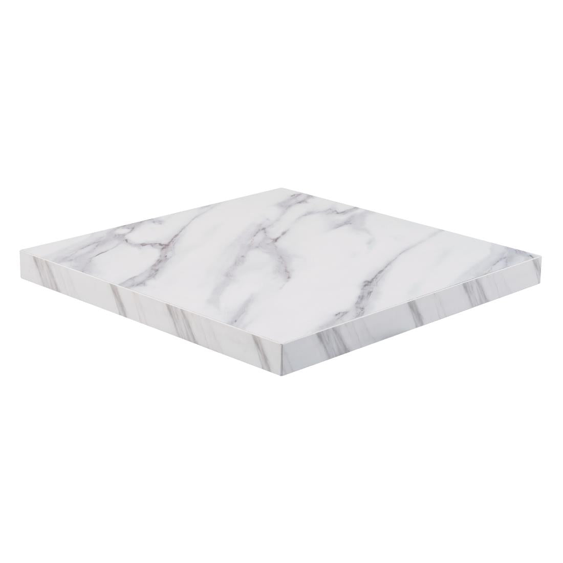Bolero Pre-Drilled Square Table Top Marble Effect 600mm - DT444 Stone Effect Table Tops Bolero