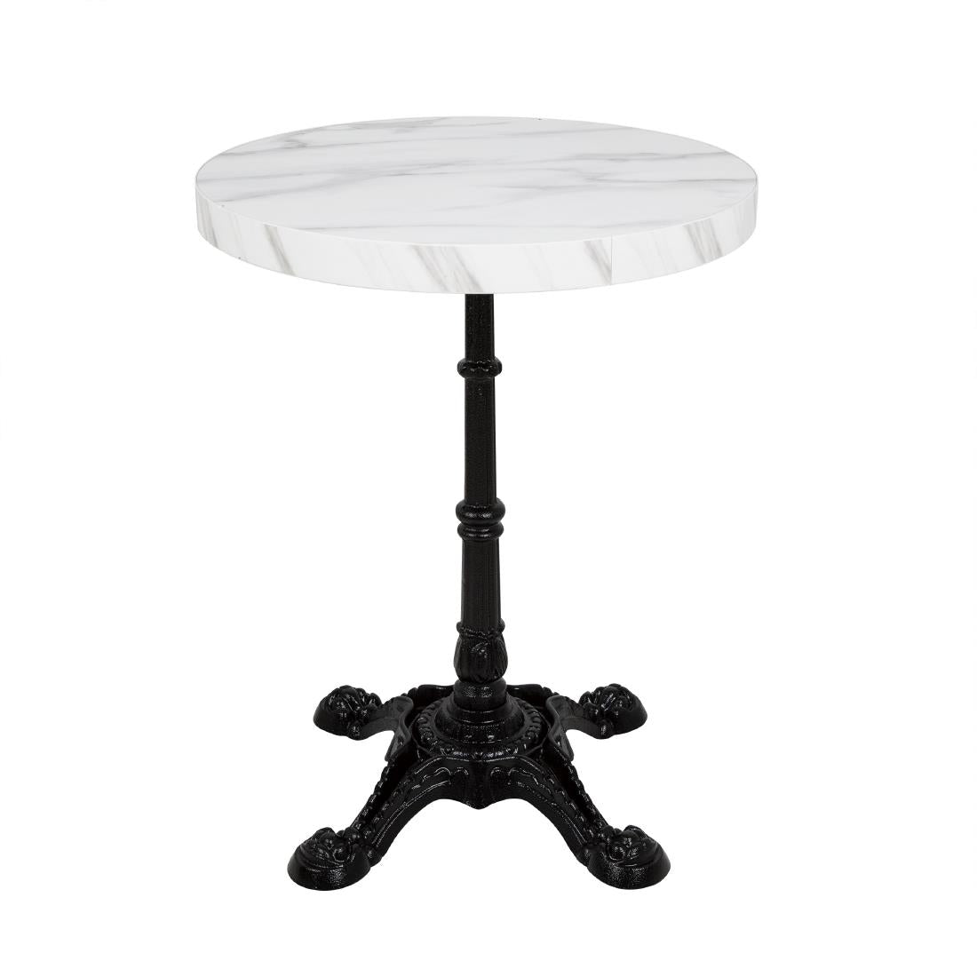 Bolero Pre-drilled Round Table Top Marble Effect 600mm - DT445 Stone Effect Table Tops Bolero