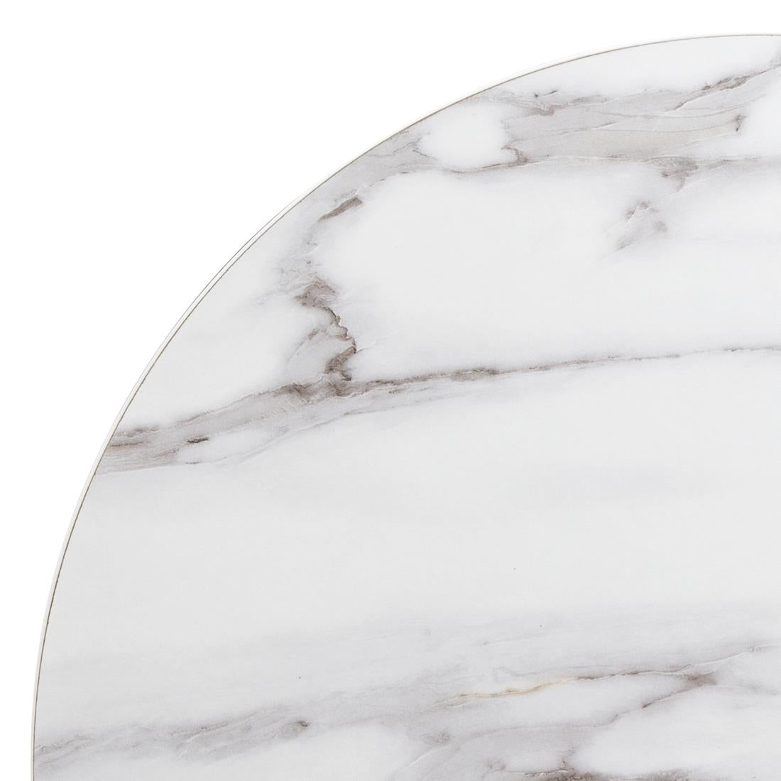 Bolero Pre-drilled Round Table Top Marble Effect 600mm - DT445 Stone Effect Table Tops Bolero