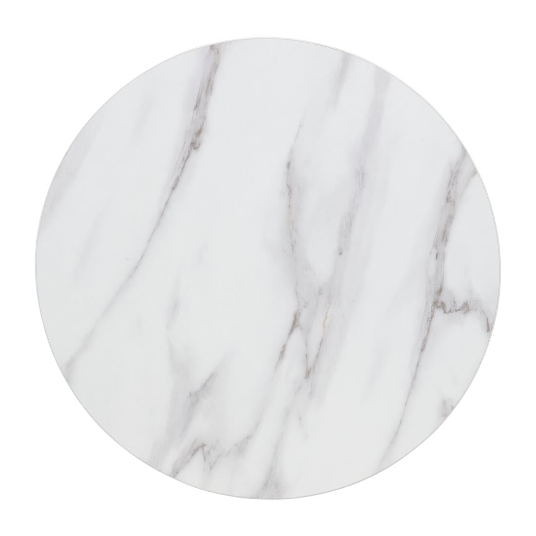 Bolero Pre-drilled Round Table Top Marble Effect 600mm - DT445 Stone Effect Table Tops Bolero