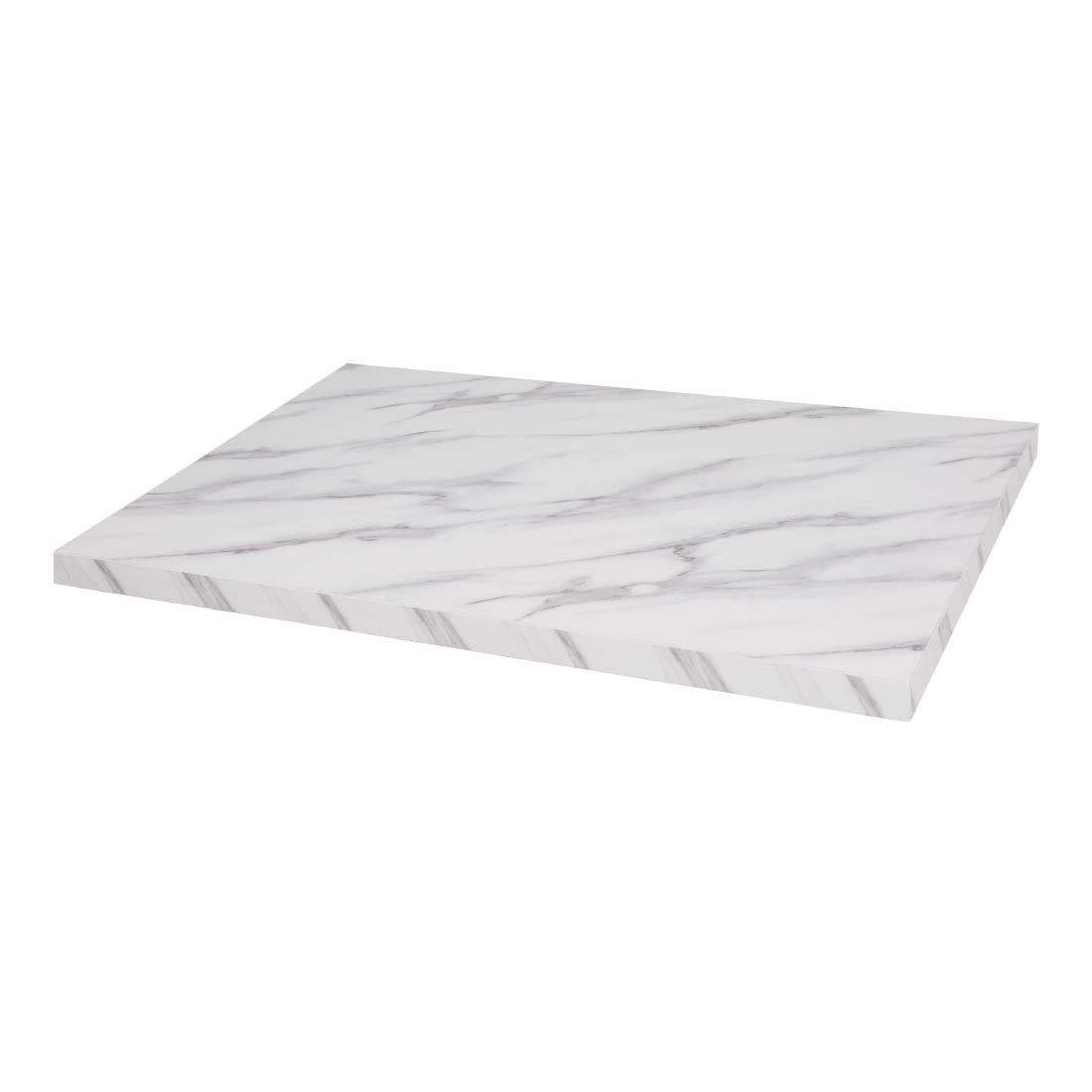Bolero Pre-Drilled Rectangular Table Top Marble Effect 700mm - DT447 Stone Effect Table Tops Bolero