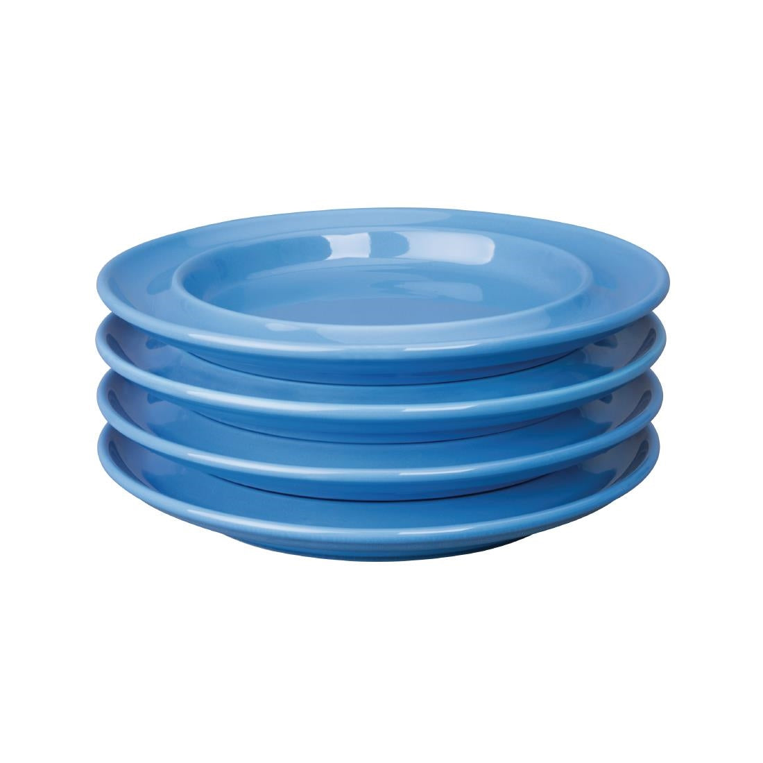 Olympia Heritage Raised Rim Plates Blue 203mm (Pack of 4) - DW140 Plates Olympia